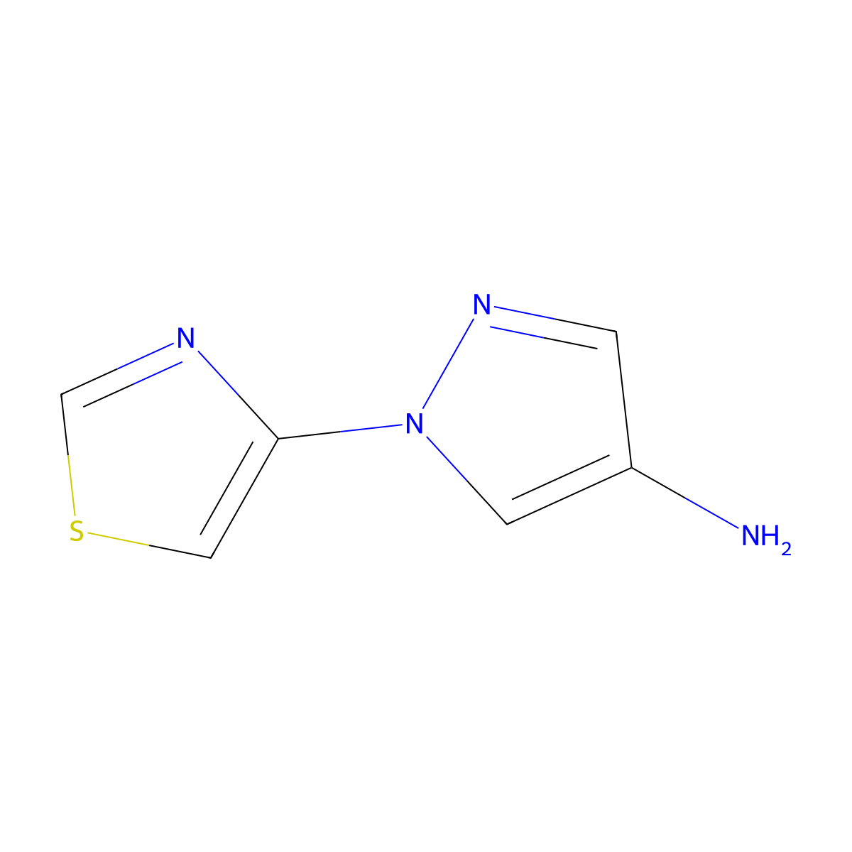 1-(Thiazol-4-yl)-4-aminopyrazole molecular structure, CAS 1374664-51-3