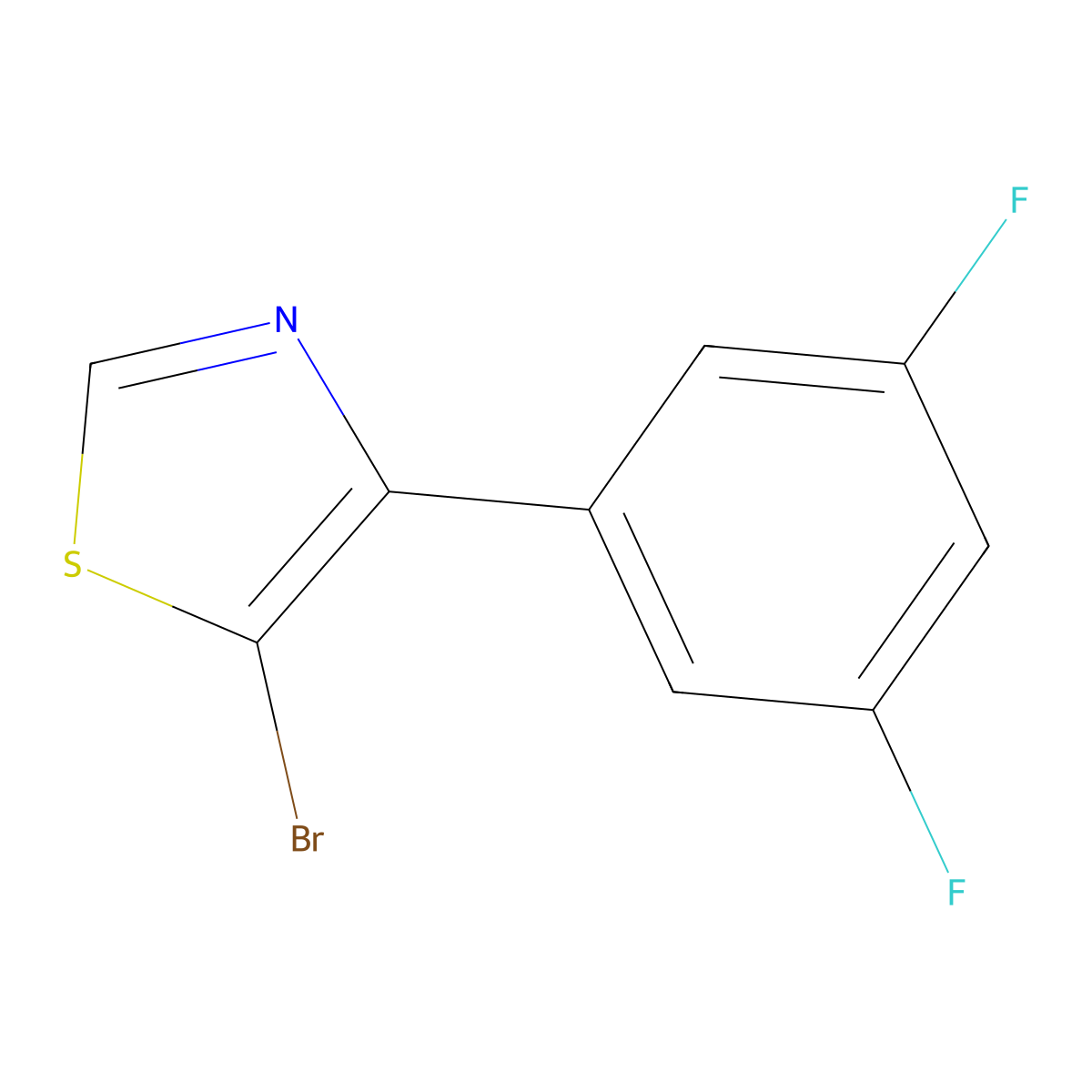5-Bromo-4-(3,5-difluorophenyl)thiazole molecular structure, CAS 1374664-53-5