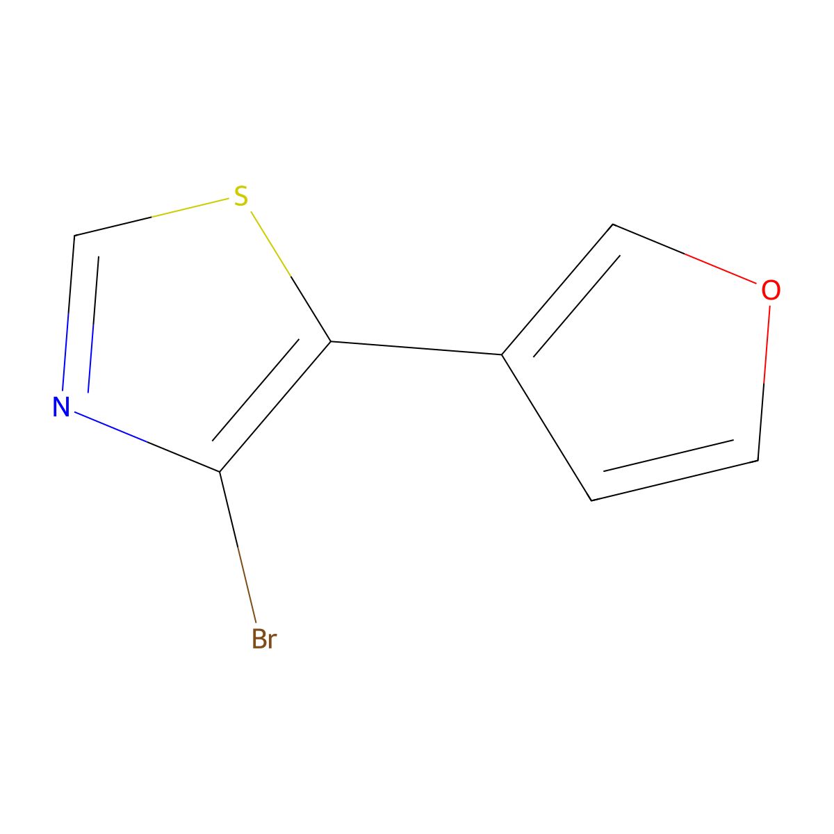 4-Bromo-5-(3-furyl)thiazole molecular structure, CAS 1374664-54-6