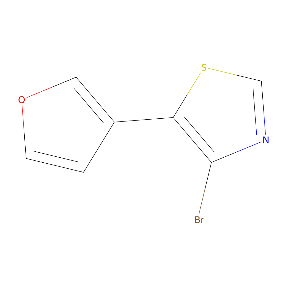 4-Bromo-5-(3-furyl)thiazole molecular structure, CAS 1374664-54-6