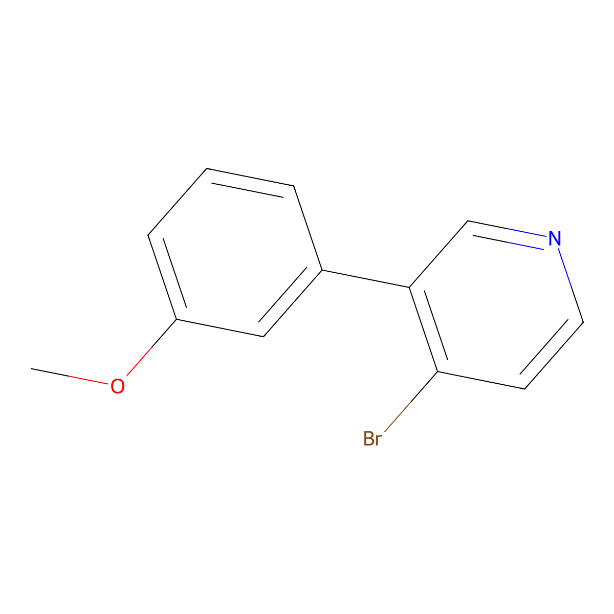 4-Bromo-3-(3-methoxyphenyl)pyridine molecular structure, CAS 1374664-55-7