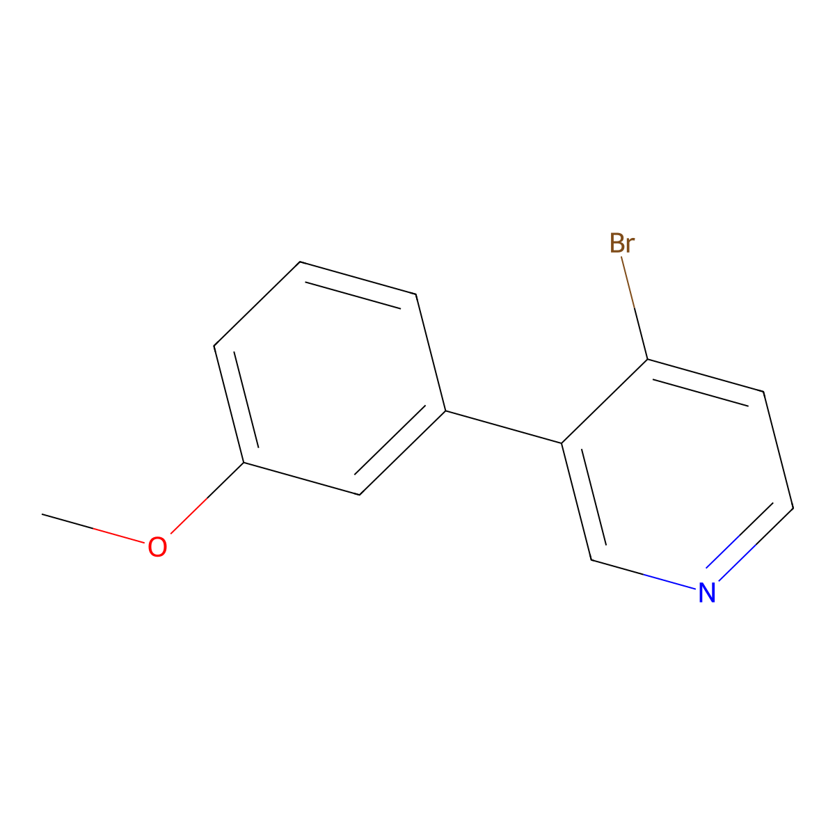 4-Bromo-3-(3-methoxyphenyl)pyridine molecular structure, CAS 1374664-55-7