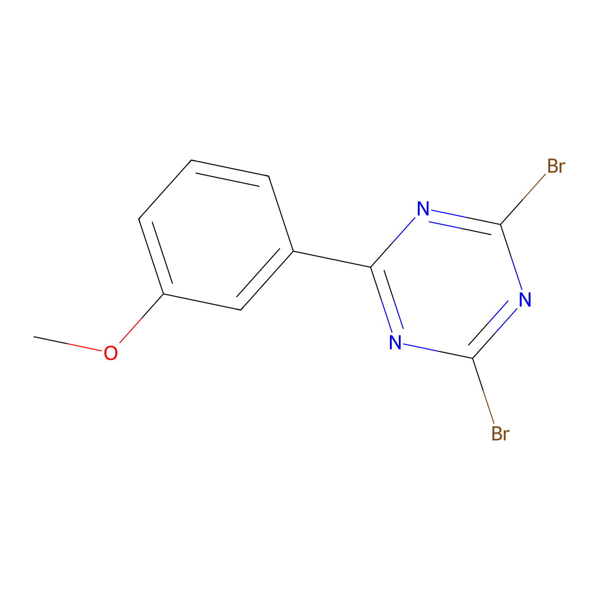 2,4-Dibromo-6-(3-methoxyphenyl)-1,3,5-triazine molecular structure, CAS 1374664-57-9