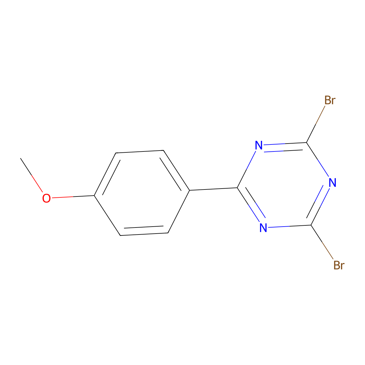 2,4-Dibromo-6-(4-methoxyphenyl)-1,3,5-triazine molecular structure, CAS 1374664-59-1