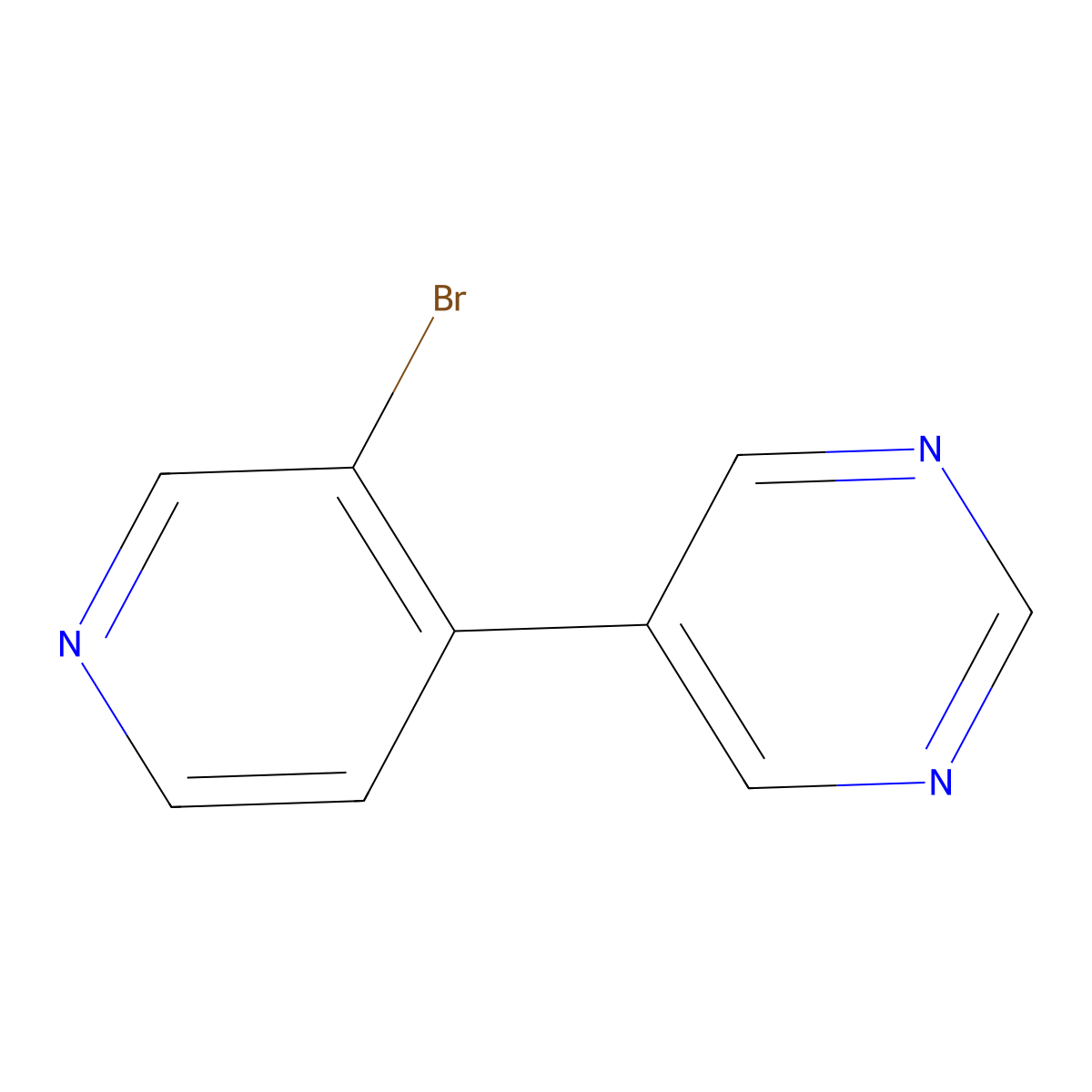 5-(3-Bromopyridin-4-yl)pyrimidine molecular structure, CAS 1374664-61-5