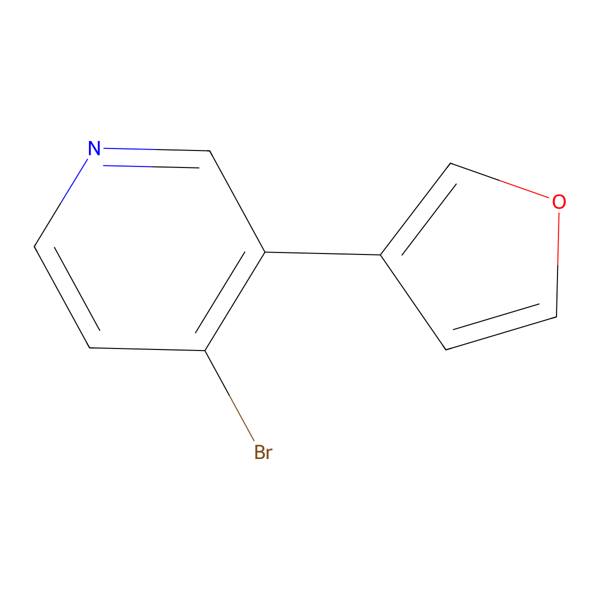 4-Bromo-3-(3-furyl)pyridine molecular structure, CAS 1374664-63-7