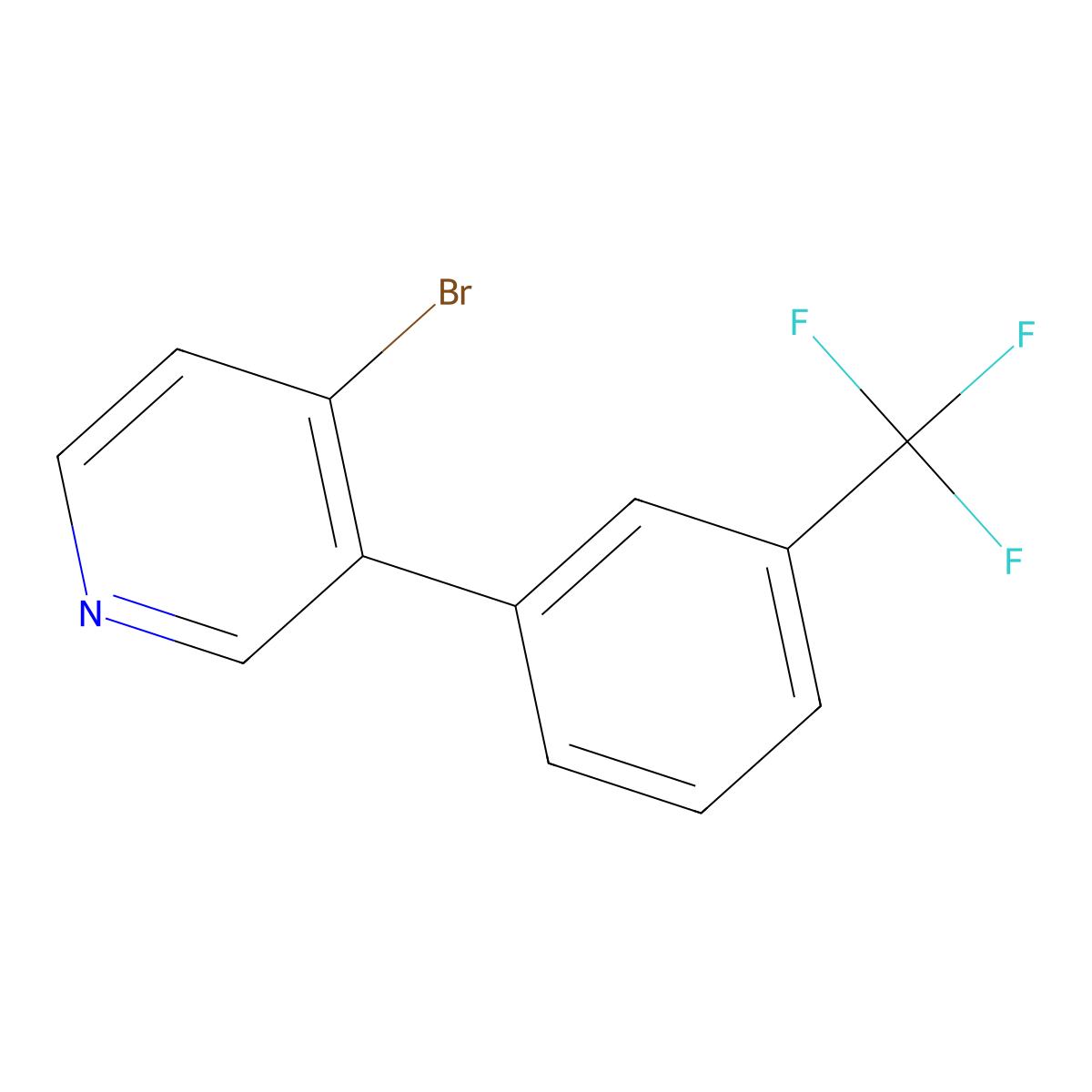4-Bromo-3-(3-trifluoromethylphenyl)pyridine molecular structure, CAS 1374664-64-8
