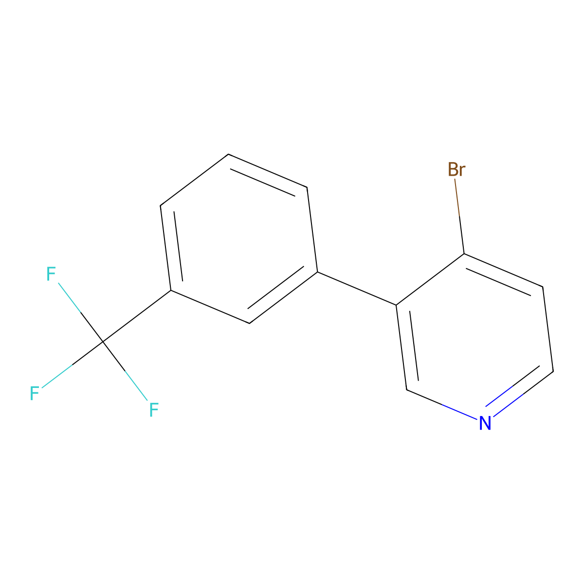 4-Bromo-3-(3-trifluoromethylphenyl)pyridine molecular structure, CAS 1374664-64-8