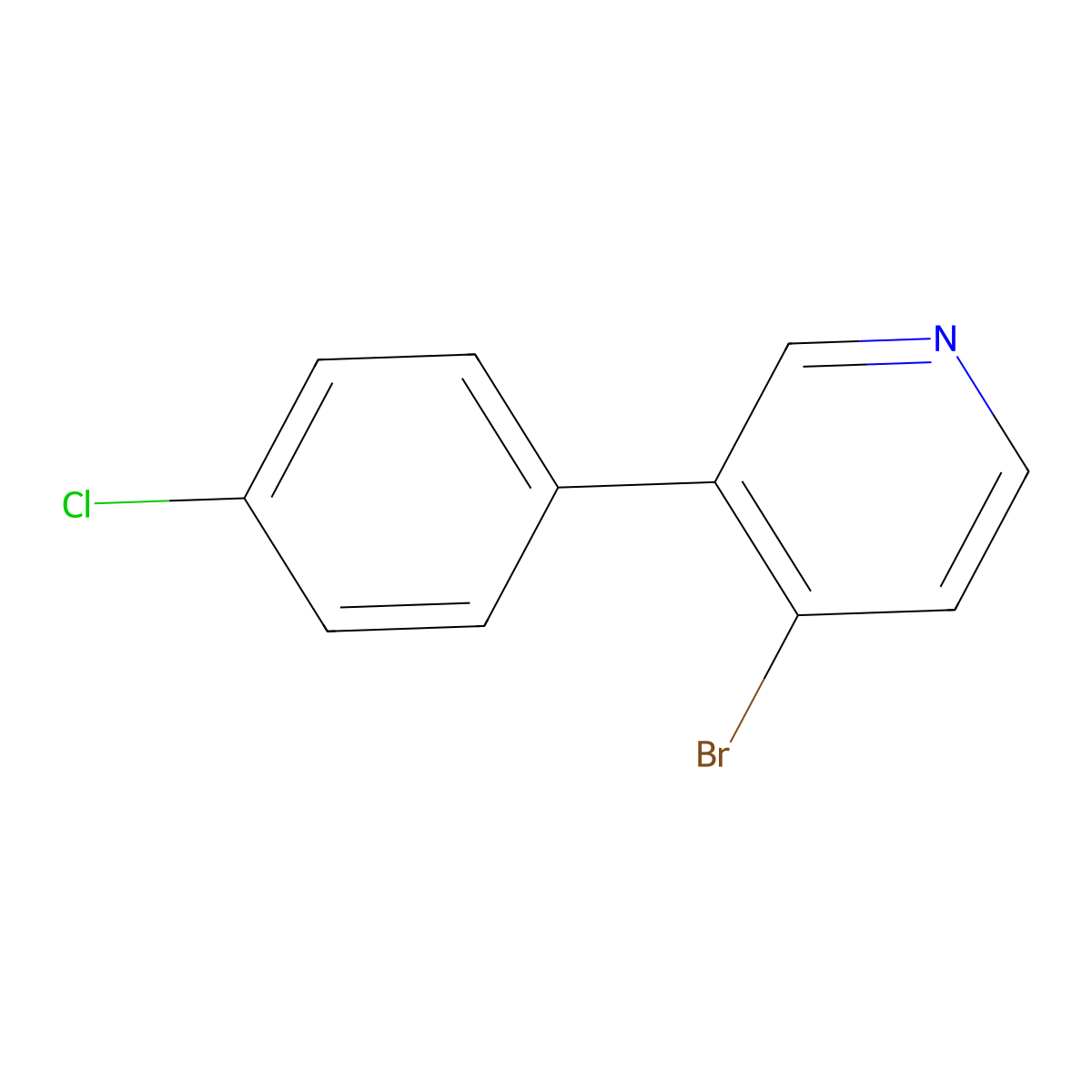 4-Bromo-3-(4-chlorophenyl)pyridine molecular structure, CAS 1374664-65-9