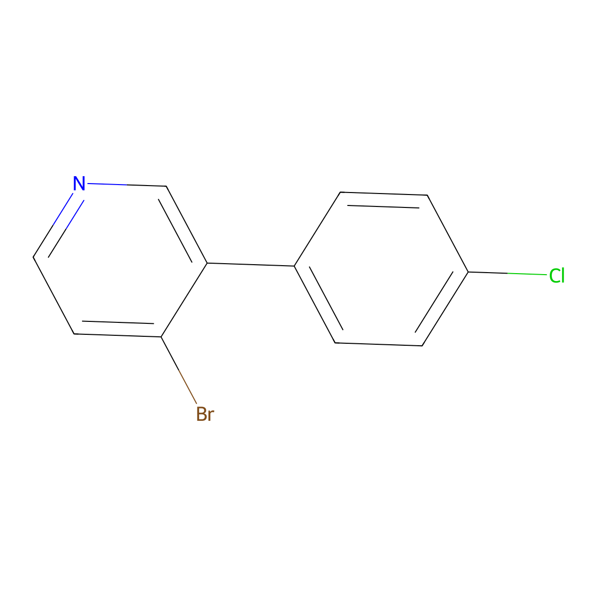 4-Bromo-3-(4-chlorophenyl)pyridine molecular structure, CAS 1374664-65-9
