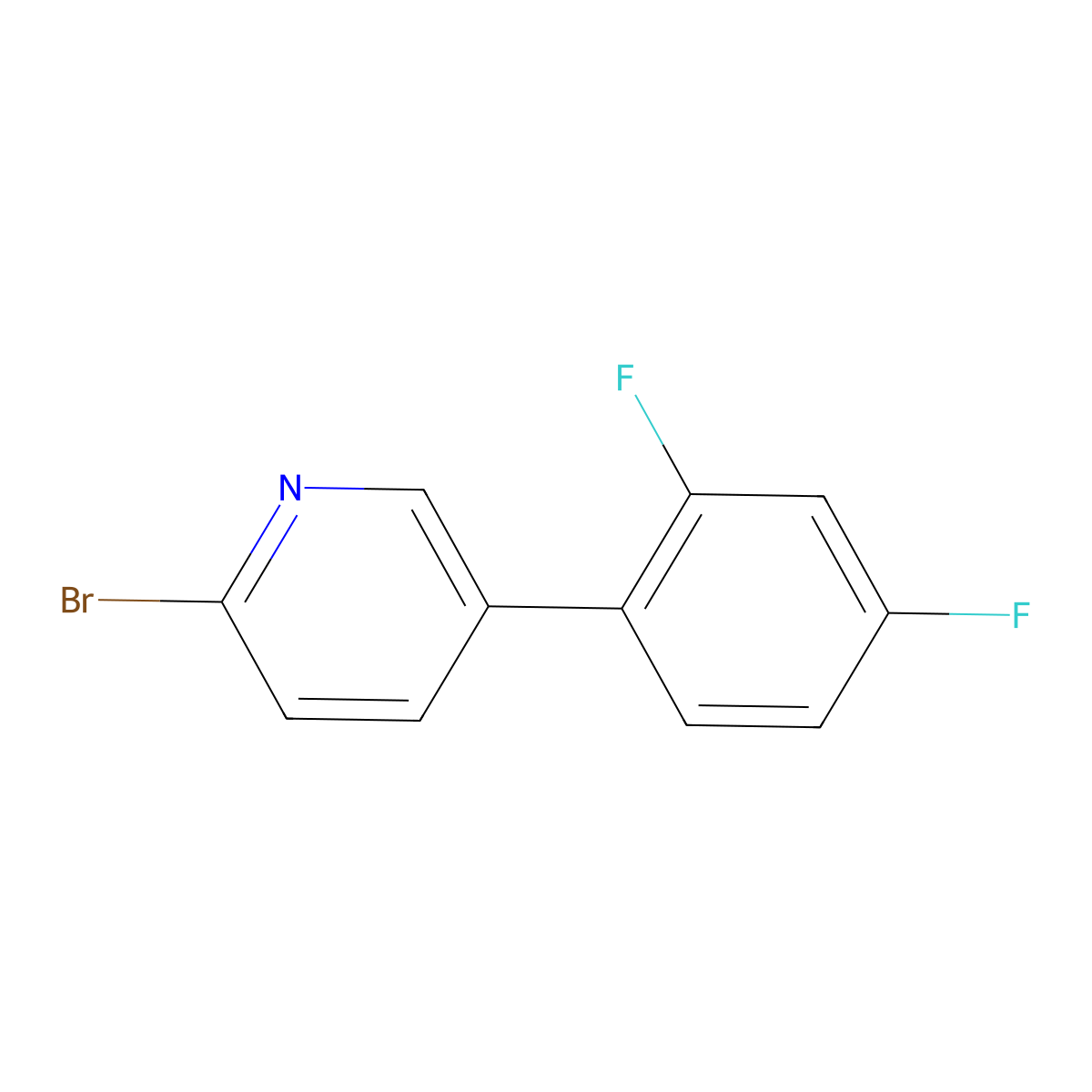 2-Bromo-5-(2,4-difluorophenyl)pyridine molecular structure, CAS 1374664-71-7