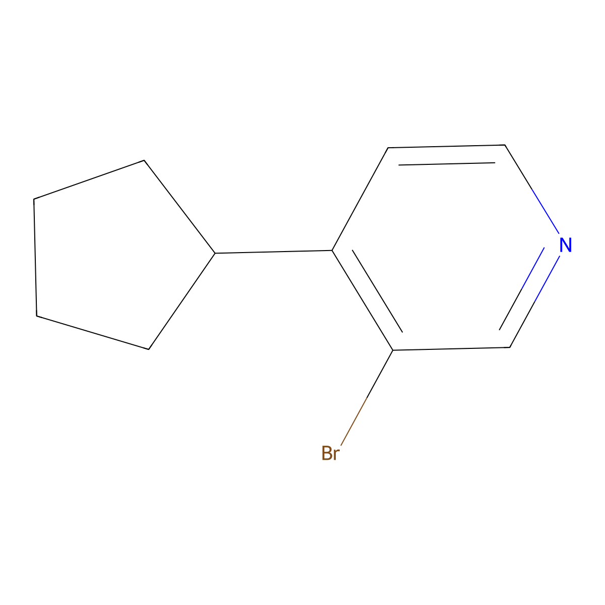 3-Bromo-4-cyclopentyl-pyridine molecular structure, CAS 1374664-75-1