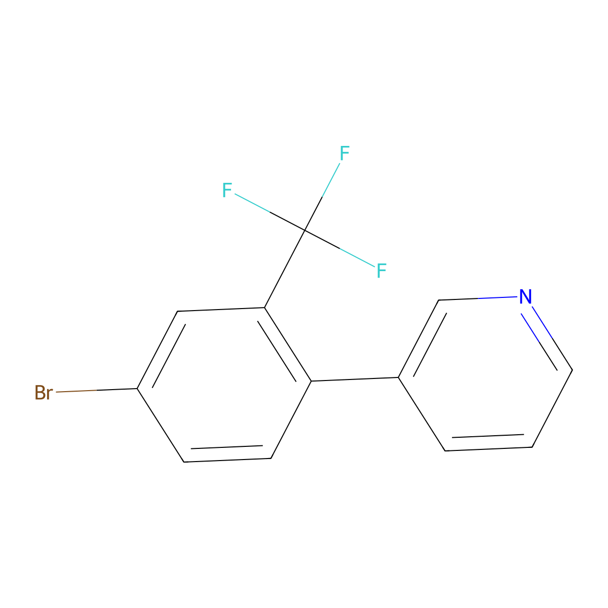 3-(4-Bromo-2-(trifluoromethyl)phenyl)pyridine molecular structure, CAS 1374664-77-3