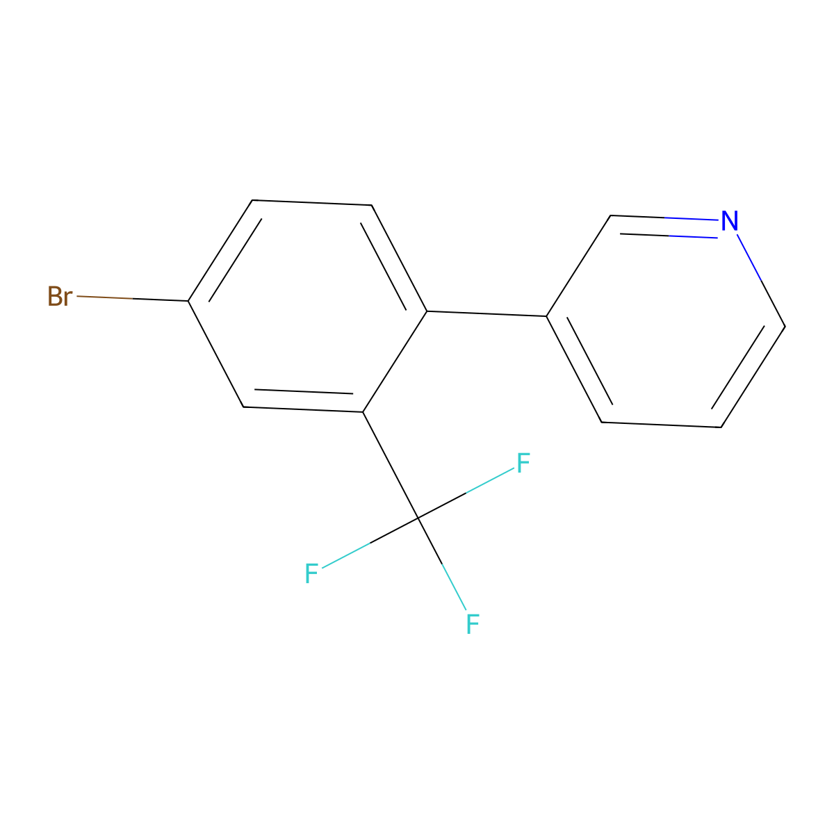 3-(4-Bromo-2-(trifluoromethyl)phenyl)pyridine molecular structure, CAS 1374664-77-3