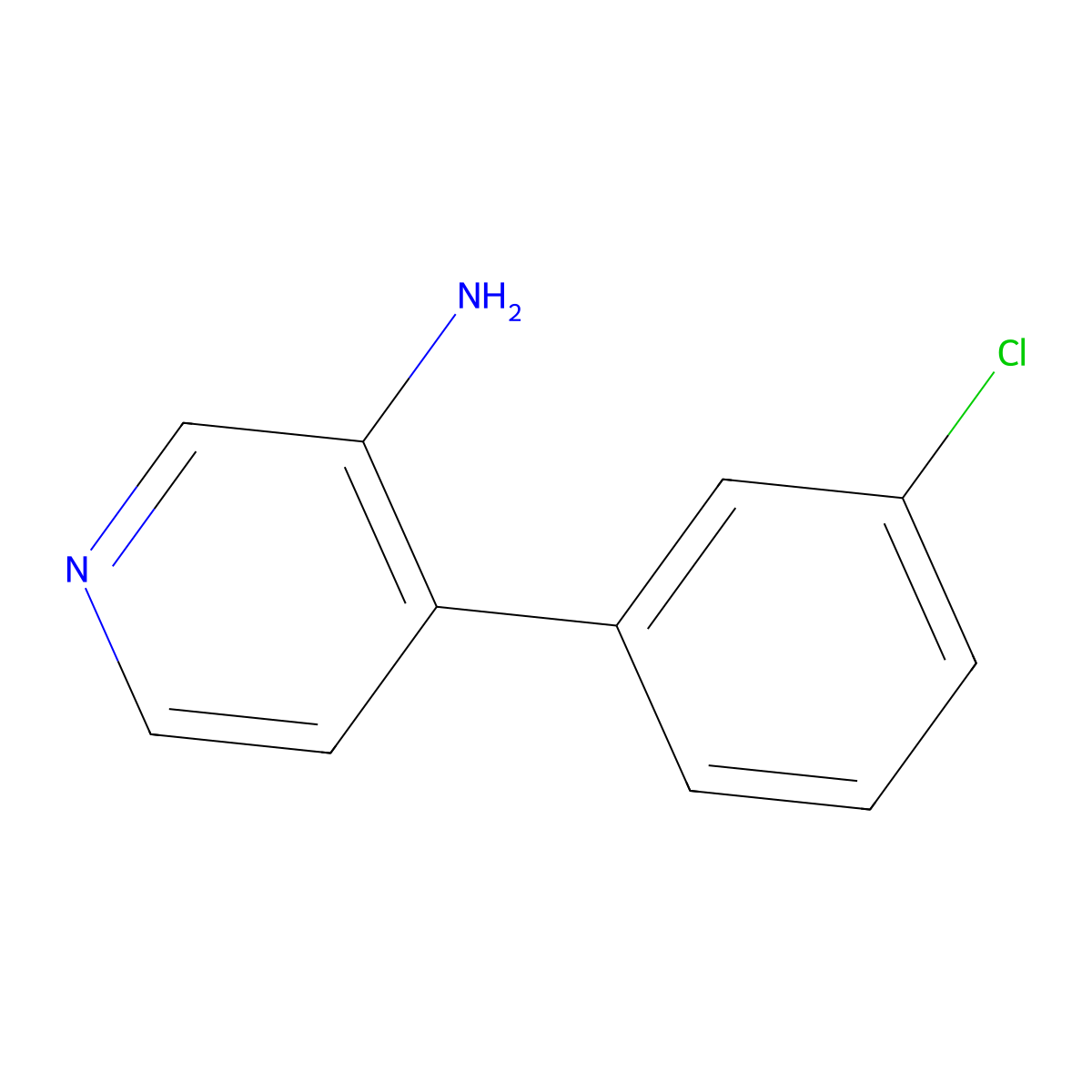 4-(3-Chlorophenyl)pyridin-3-amine molecular structure, CAS 1374664-78-4