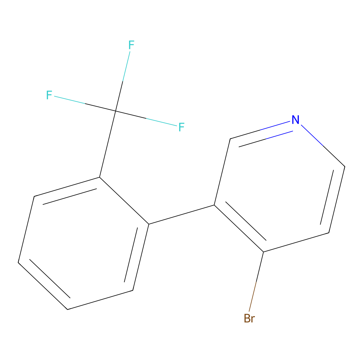 4-Bromo-3-(2-trifluoromethylphenyl)pyridine molecular structure, CAS 1374664-84-2