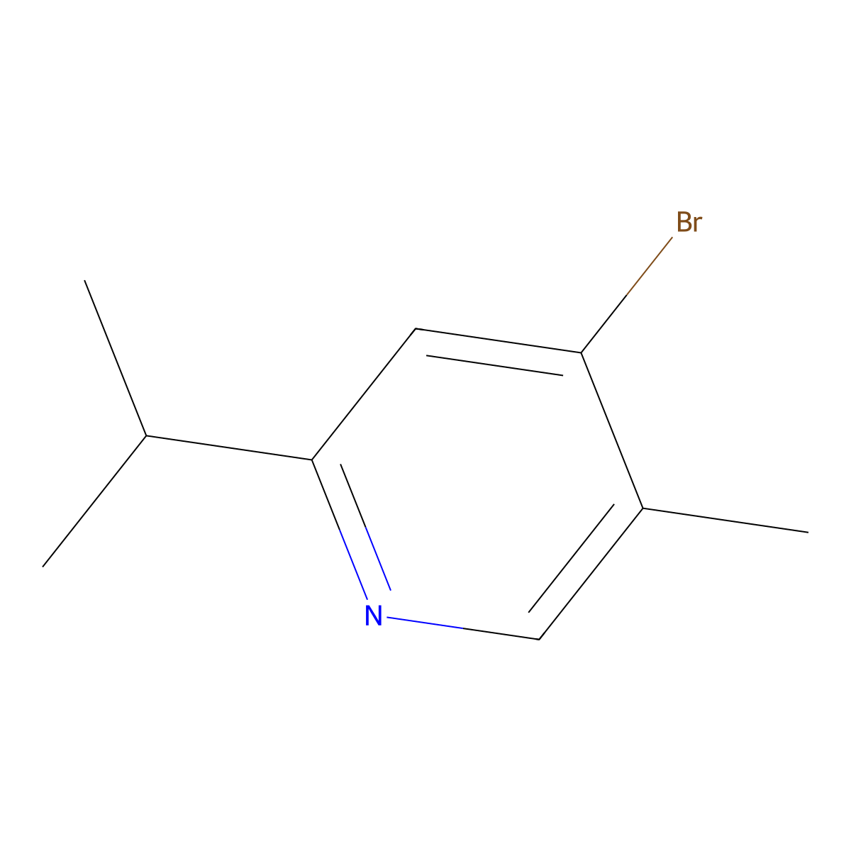 4-Bromo-5-methyl-2-(iso-propyl)pyridine molecular structure, CAS 1374664-85-3