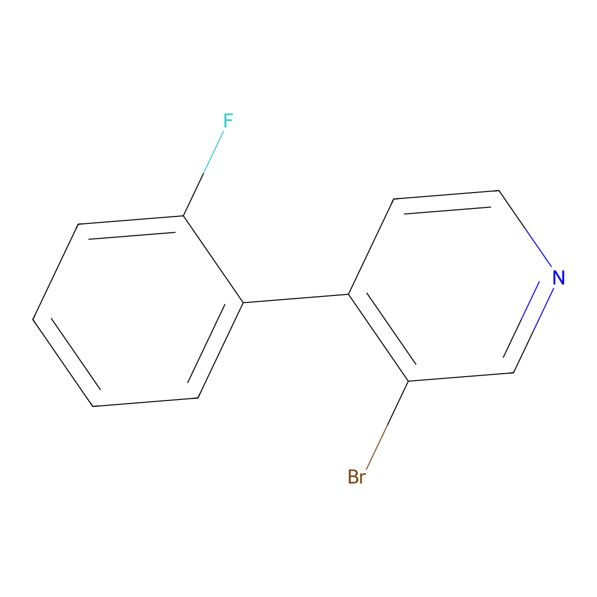 3-Bromo-4-(2-fluorophenyl)pyridine molecular structure, CAS 1374664-87-5