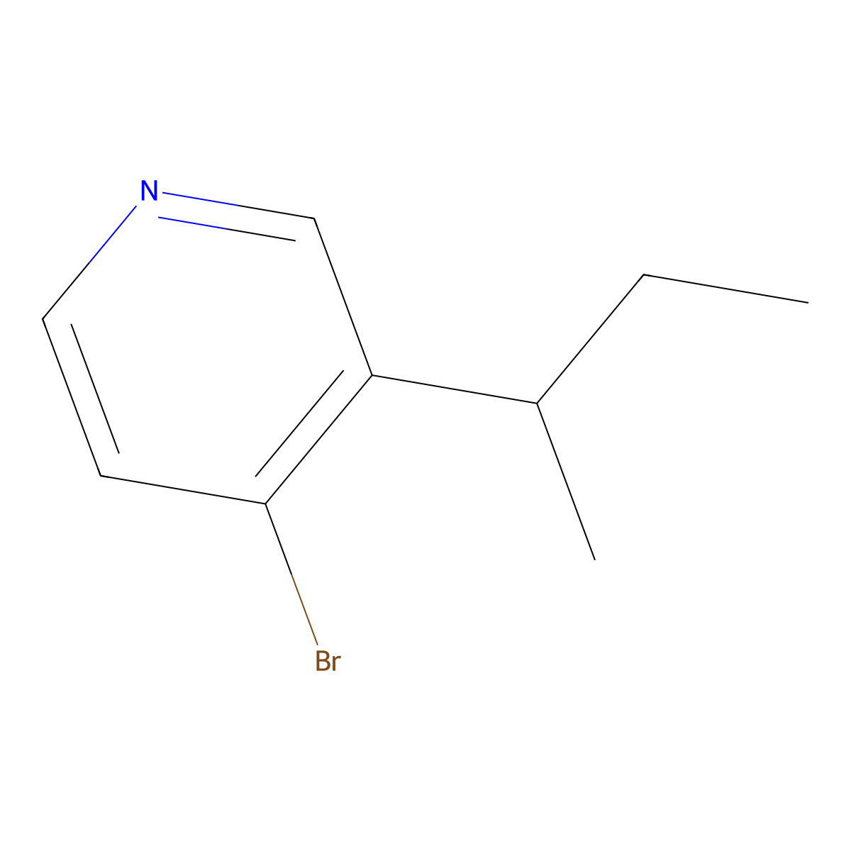 4-Bromo-3-(sec-butyl)pyridine molecular structure, CAS 1374664-89-7