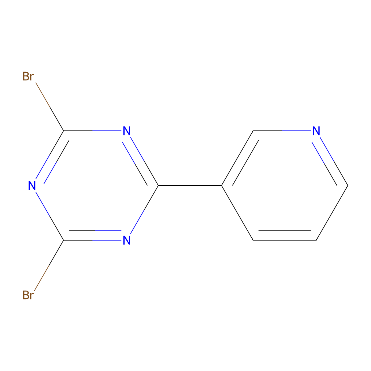 2,4-Dibromo-6-(3-pyridyl)-1,3,5-triazine molecular structure, CAS 1374664-94-4
