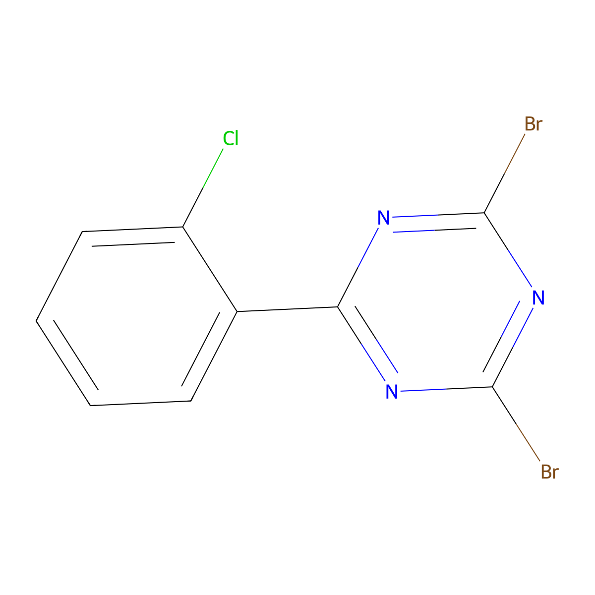 2,4-Dibromo-6-(2-chlorophenyl)-1,3,5-triazine molecular structure, CAS 1374664-95-5