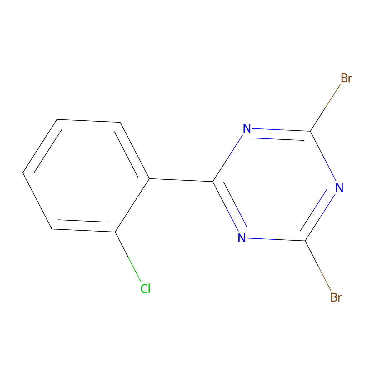 2,4-Dibromo-6-(2-chlorophenyl)-1,3,5-triazine molecular structure, CAS 1374664-95-5