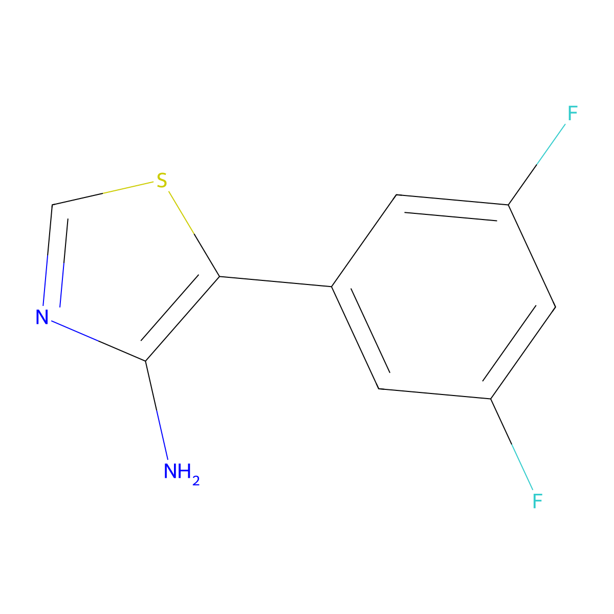 4-Amino-5-(3,5-difluorophenyl)thiazole molecular structure, CAS 1374664-96-6