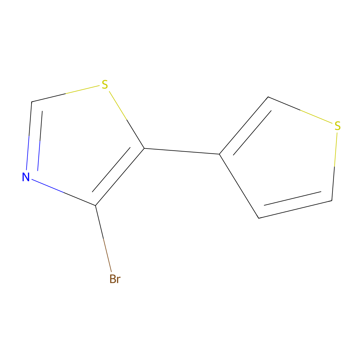 4-Bromo-5-(3-thienyl)thiazole molecular structure, CAS 1374664-97-7