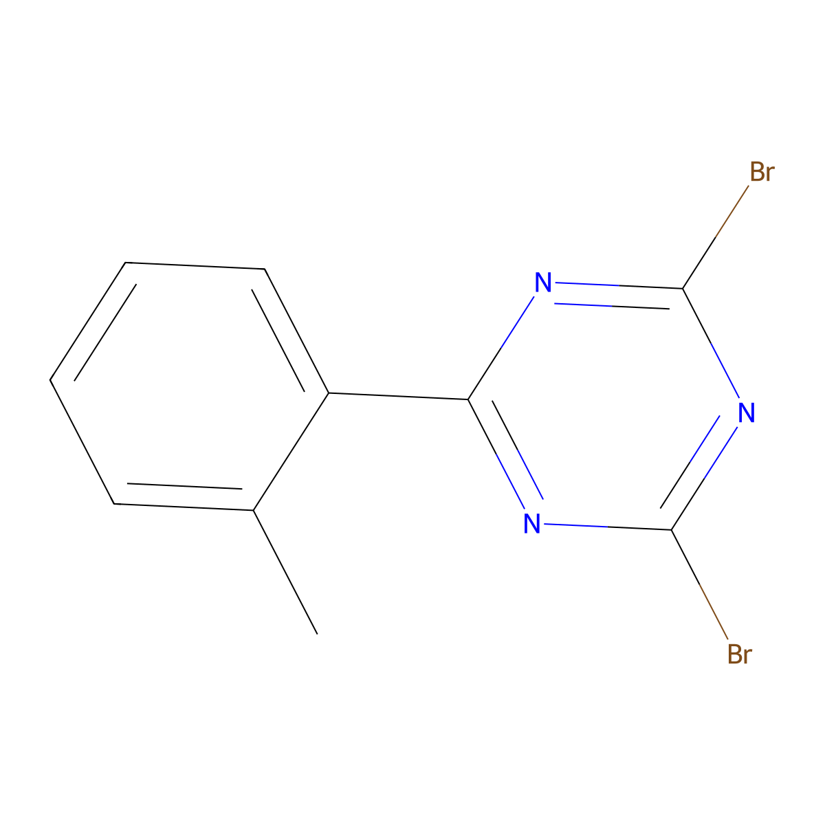 2,4-Dibromo-6-(2-tolyl)-1,3,5-triazine molecular structure, CAS 1374664-98-8