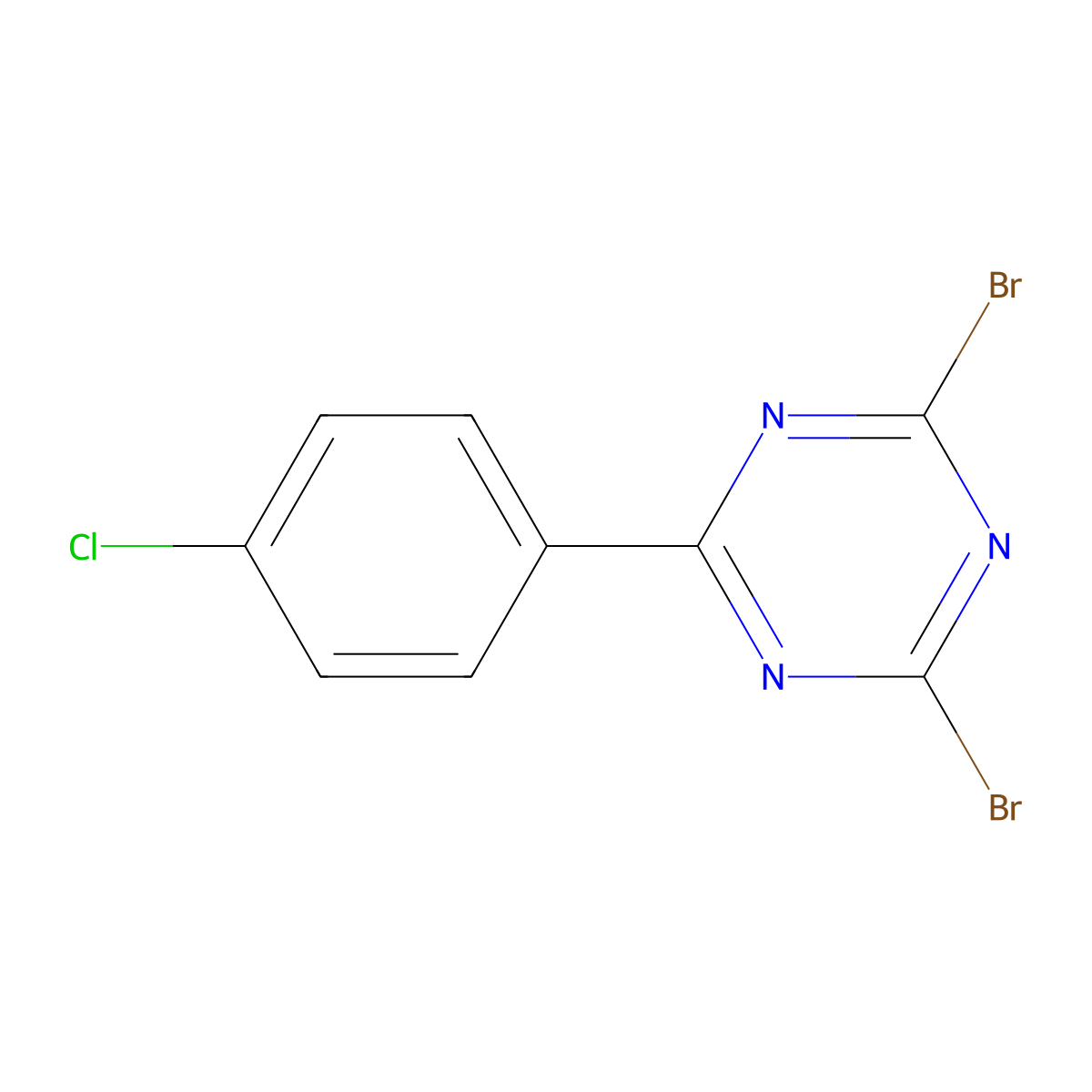 2,4-Dibromo-6-(4-chlorophenyl)-1,3,5-triazine molecular structure, CAS 1374664-99-9
