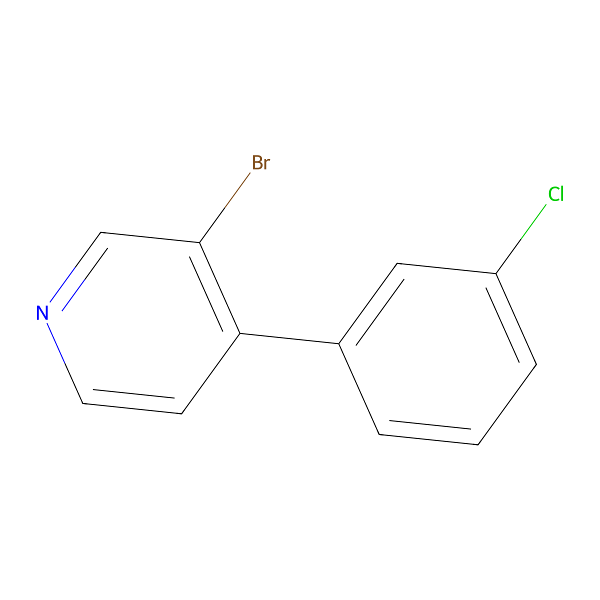 3-Bromo-4-(3-chlorophenyl)pyridine molecular structure, CAS 1374665-02-7