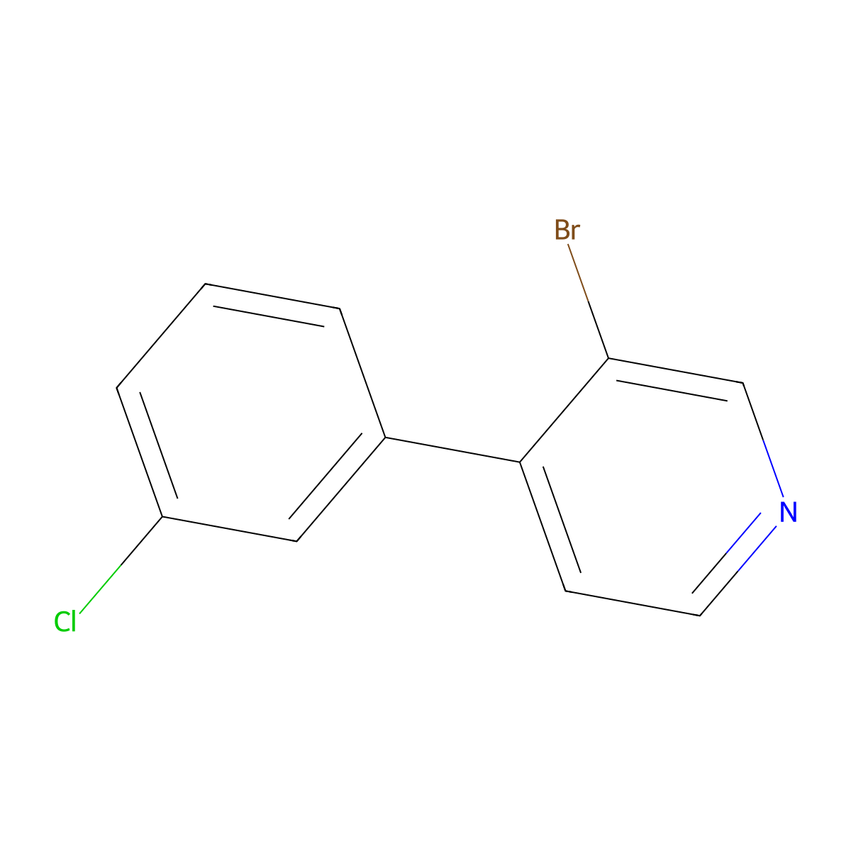 3-Bromo-4-(3-chlorophenyl)pyridine molecular structure, CAS 1374665-02-7