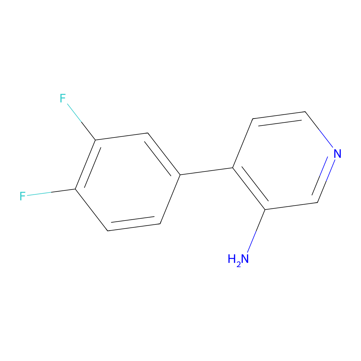 4-(3,4-Difluorophenyl)pyridin-3-amine molecular structure, CAS 1374665-03-8