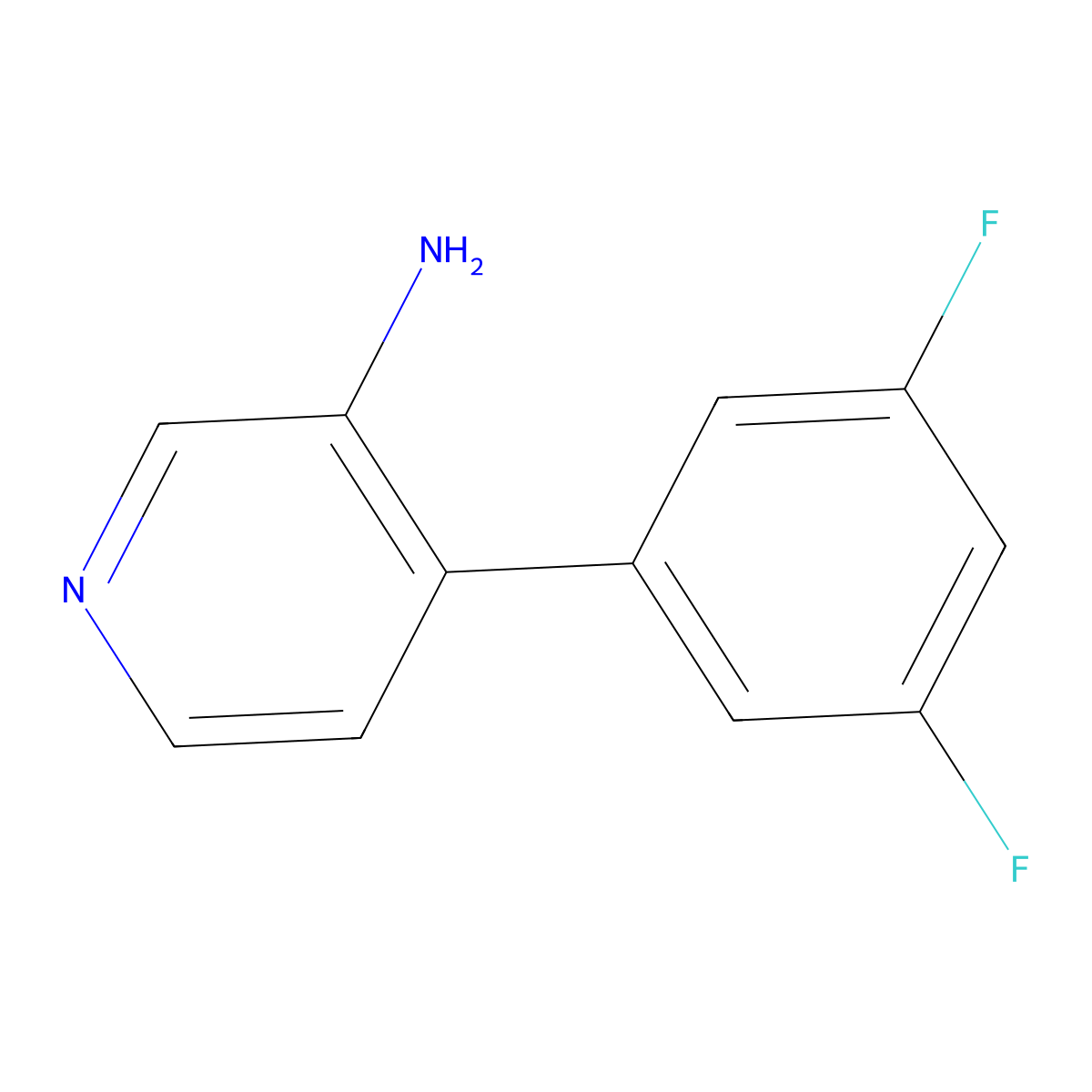 4-(3,5-Difluorophenyl)pyridin-3-amine molecular structure, CAS 1374665-04-9