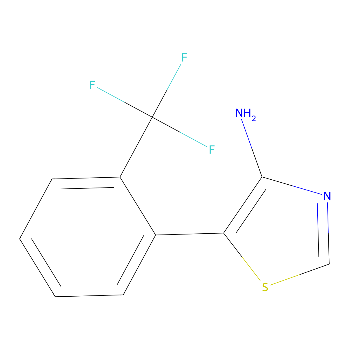 4-Amino-5-(2-trifluoromethylphenyl)thiazole molecular structure, CAS 1374665-05-0