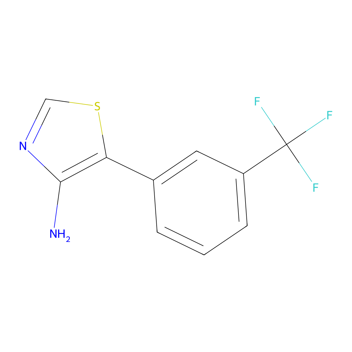 4-Amino-5-(3-trifluoromethylphenyl)thiazole molecular structure, CAS 1374665-07-2