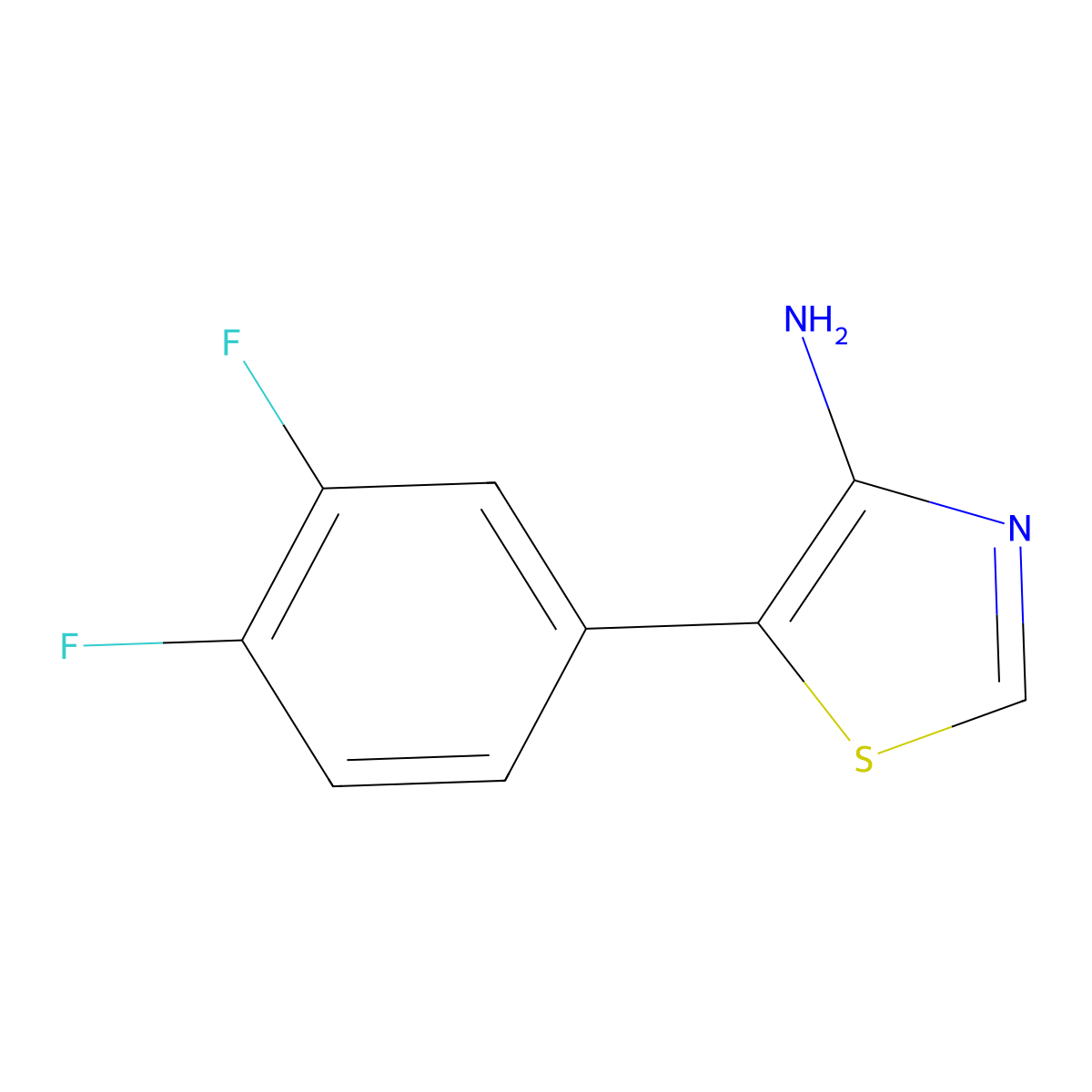 4-Amino-5-(3,4-difluorophenyl)thiazole molecular structure, CAS 1374665-08-3