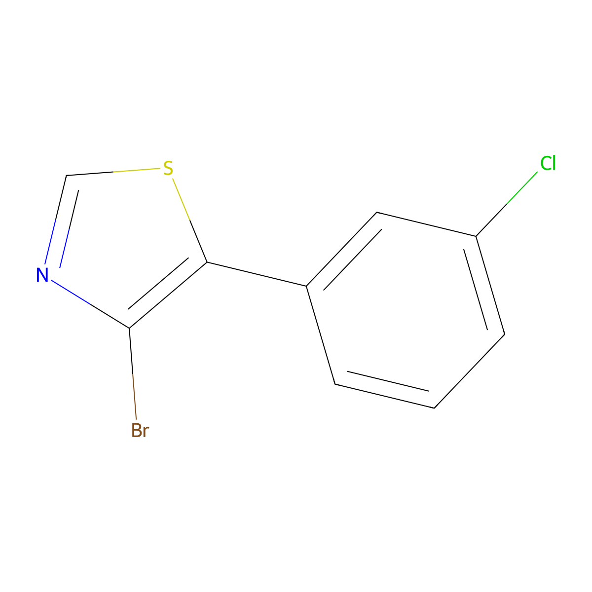 4-Bromo-5-(3-chlorophenyl)thiazole molecular structure, CAS 1374665-09-4