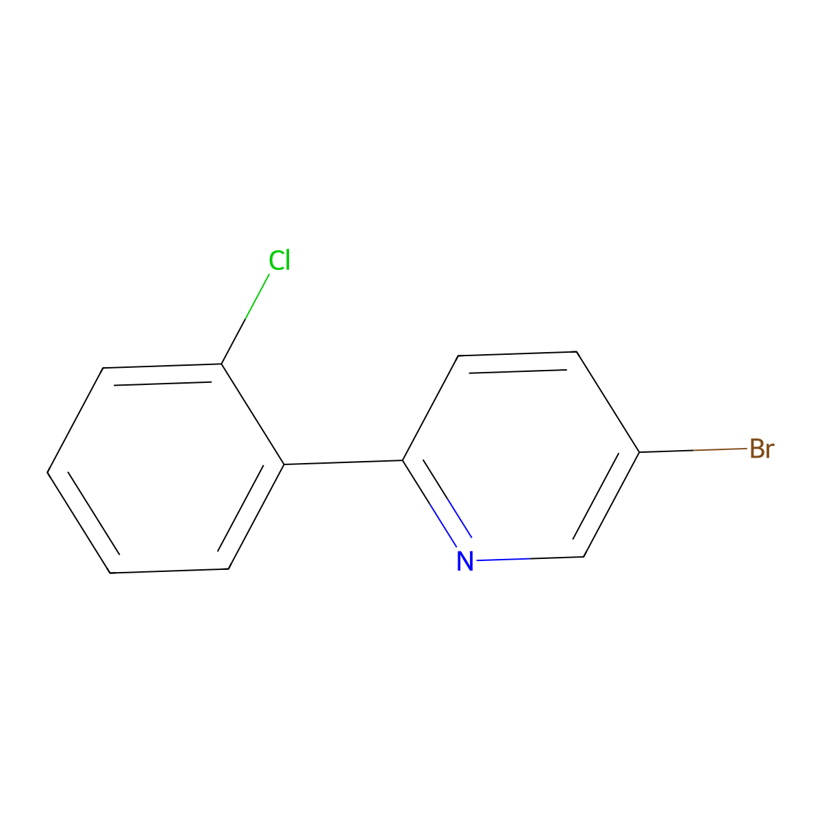 5-Bromo-2-(2-chlorophenyl)pyridine molecular structure, CAS 1374665-12-9