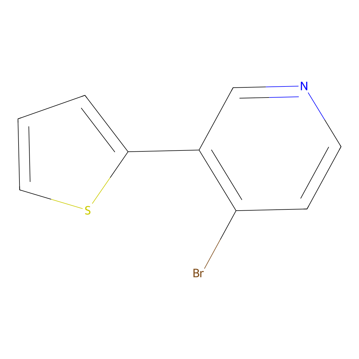 4-Bromo-3-(2-thienyl)pyridine molecular structure, CAS 1374665-14-1