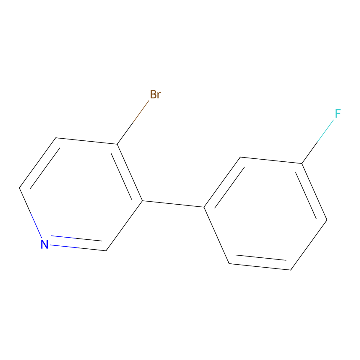 4-Bromo-3-(3-fluorophenyl)pyridine molecular structure, CAS 1374665-15-2