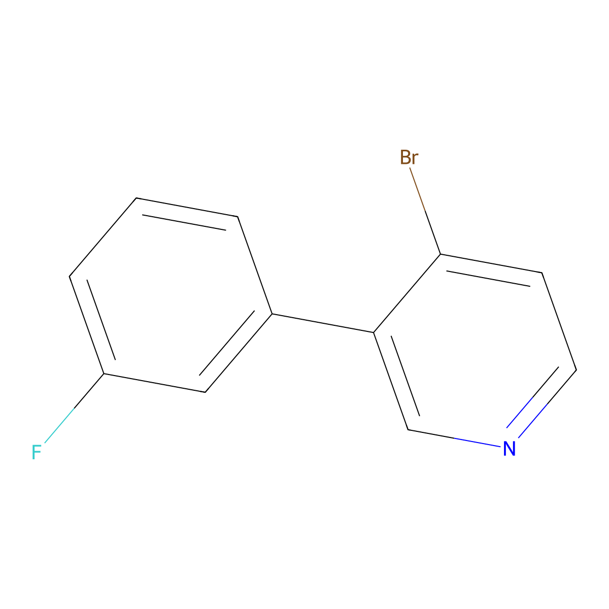 4-Bromo-3-(3-fluorophenyl)pyridine molecular structure, CAS 1374665-15-2