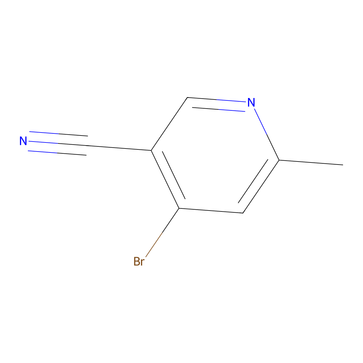 4-Bromo-6-methylpyridine-3-carbonitrile molecular structure, CAS 1374665-16-3
