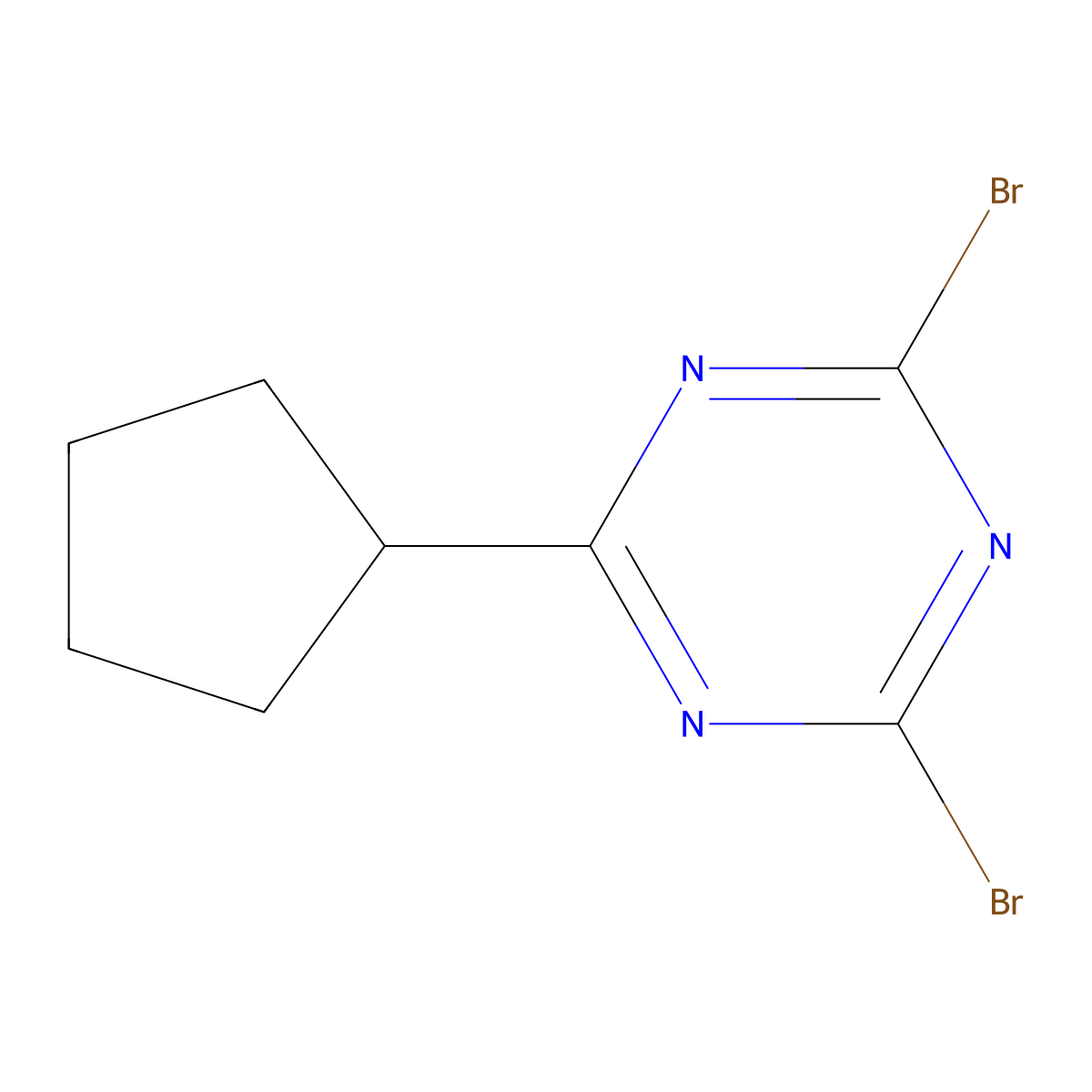 2,4-Dibromo-6-cyclopentyl-1,3,5-triazine molecular structure, CAS 1374665-17-4
