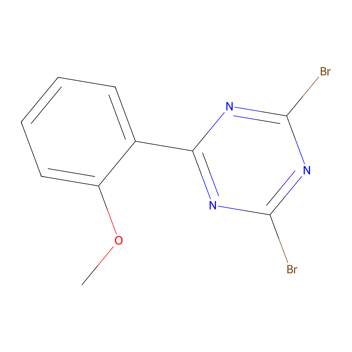 2,4-Dibromo-6-(2-methoxyphenyl)-1,3,5-triazine molecular structure, CAS 1374665-18-5