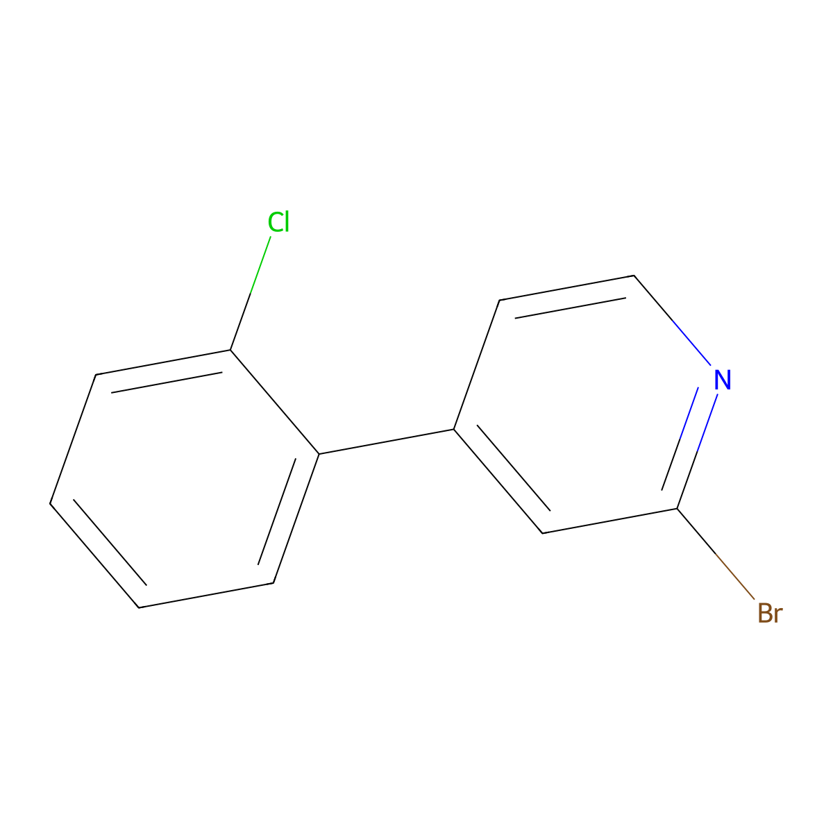 2-Bromo-4-(2-chlorophenyl)pyridine molecular structure, CAS 1374665-20-9