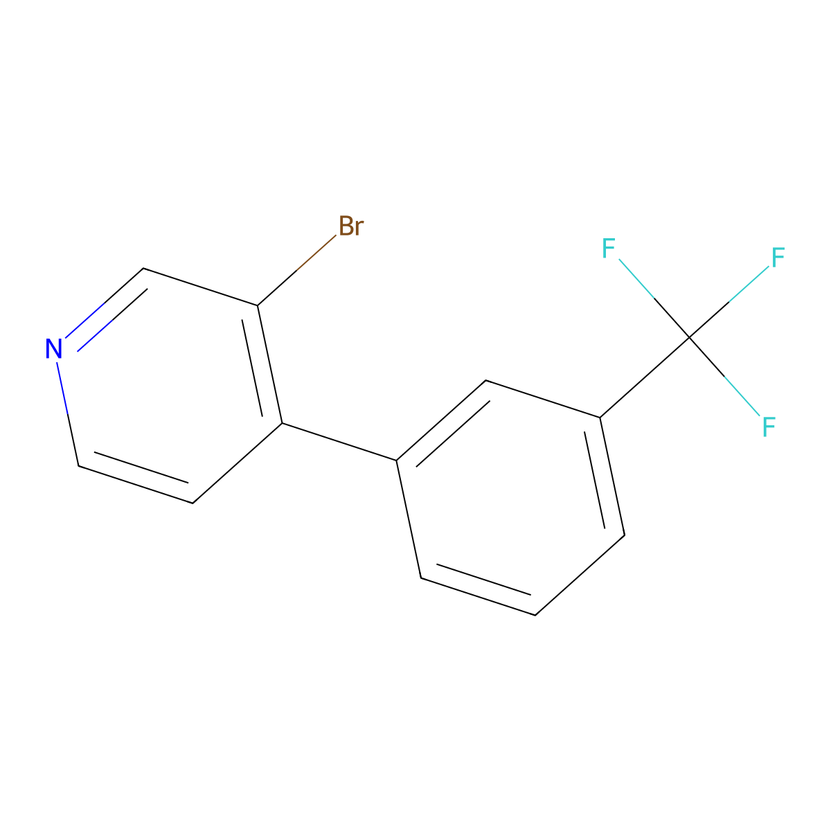 3-Bromo-4-(3-trifluoromethylphenyl)pyridine molecular structure, CAS 1374665-21-0