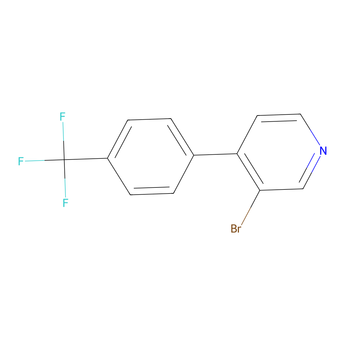 3-Bromo-4-(4-trifluoromethylphenyl)pyridine molecular structure, CAS 1374665-22-1