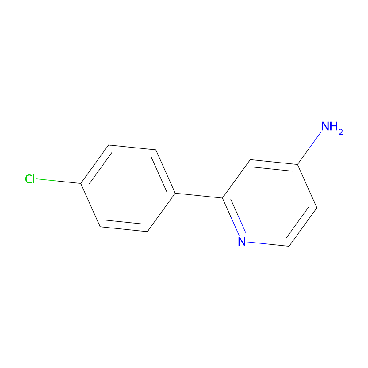 2-(4-Chlorophenyl)pyridin-4-amine molecular structure, CAS 1374665-31-2
