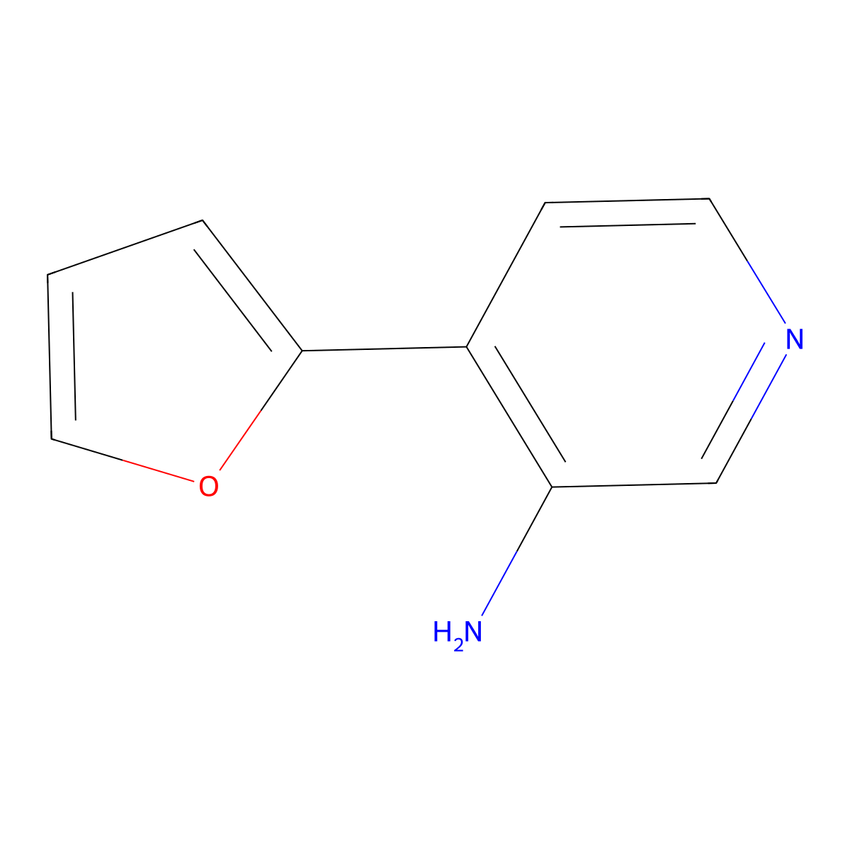 3-Amino-4-(2-furyl)pyridine molecular structure, CAS 1374665-33-4